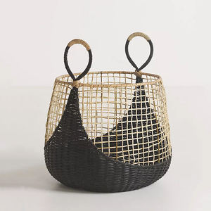 Vente en gros de paniers de rangement en rotin 2023, décorations pour la maison faites à la main par des artisans - Product Image 3