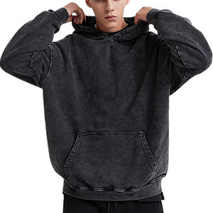 Fabricant pakistanais de haute qualité 100% coton sweat à capuche vintage en éponge française personnaliser la meilleure qualité sweat à capuche lavé à l'acide en détresse - Product Image 2