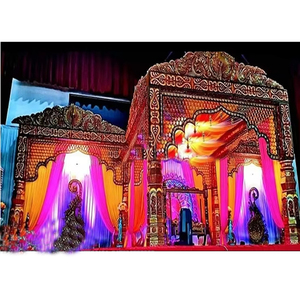 Mandap de Boda Indio Rajmahal, el Mejor Mandap Dorado Inspirado en Bollywood para Interiores/Exteriores, Personalizable, Escenario Védico, Nueva York - Product Image 1