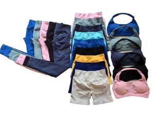 Vêtements de fitness 3 pièces tenues femmes licou soutien-gorge Leggings de gymnastique Biker Shorts ensembles Impact Yoga ensembles d'entraînement - Product Image 4