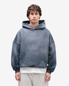 Sudadera con Capucha Casual Unisex para Hombre, Lavado Ácido, Estilo Vintage, 100% Algodón, Sudadera de Forro Polar, Venta al por Mayor OEM, Sudaderas Personalizadas para Hombre - Product Image 1