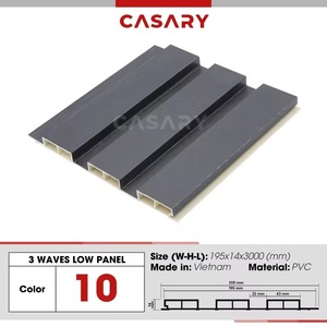 Paneles de revestimiento de techo de pared de PVC de estilo minimalista moderno, muebles de dormitorio estriados de fibra de carbón de bambú ignífugos a prueba de humedad - Product Image 5