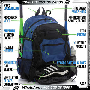 Sac de baseball d'équipe de sport personnalisé Sacs à dos de softball pour et adultes avec des conceptions de logo personnalisées Sacs pour balles de baseball - Product Image 4