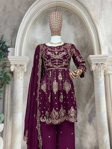 Salwar Kameez ชุดโมเดลแบบดั้งเดิมสำหรับปาร์ตี้เปิดตัวในไวน์ - Product Image 6