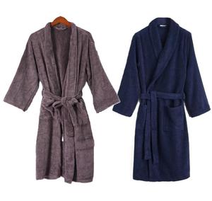 Colección de hoteles de lujo 100% Albornoz de algodón Unisex Color sólido suave tejido de secado rápido manga corta invierno lavable a máquina - Product Image 3