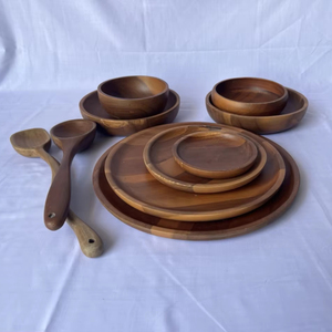 Ensemble cuillère et bol en bois du Vietnam, fabriqué à la main, en bois naturel durable, pour la vente en gros - Product Image 1