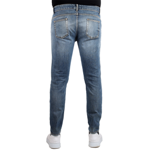 Italiano Etiqueta Privada estilo skinny fit lágrimas en la pierna nueva colección blue jeans para venta al por mayor 98% algodón 2% EA - Product Image 3
