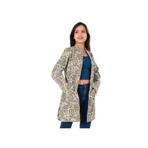 Chaqueta de algodón con estampado de Paisley para mujer, abrigo de invierno, chaqueta estampada de estilo bohemio, chaqueta reversible hecha a mano India - Product Image 3