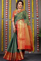 Sarees de mariage pakistanais indien Sarees en soie pure indienne du sud Kanchipuram Handloom tissage Saree en soie