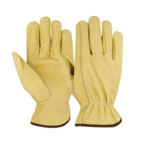 Gants de conducteur en cuir de grain de chèvre doux et résistants à l'abrasion hommes sécurité industrielle gants de travail de jardinage domestique - Product Image 1