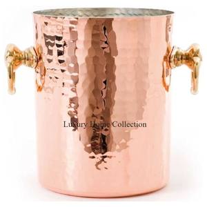 Cubo de vino de metal de color plateado profundo con mango de hoja, Enfriador de hielo de mesa y suelo para fiesta, el mejor precio - Product Image 2