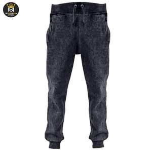 กางเกงผู้ชายเอวยางยืดล้างกรดผ้าฝ้ายโอเวอร์ไซส์ซักสไตล์สตรีท - Product Image 3