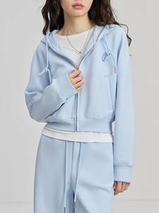 ชุดวอร์มลำลองสำหรับผู้หญิงชุดออกกำลังกายกลางแจ้งมีฮู้ด2ชิ้นสำหรับฤดูใบไม้ร่วงฤดูหนาว - Product Image 2