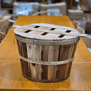 Vente en gros Paniers de crabe en bois naturel de ferme avec poignées Panier de boisseau bon marché Solution de stockage fabriquée au Vietnam - Product Image 5