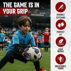 Professional Factory Made Soccer <b>Goalkeeper</b> <b>Gloves</b> Latex Non-Slip Full-Finger Breathable Fabric Unisex OEM Wholesale - Product Image 3