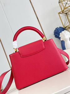 Sac à main chaîne en cuir texturé lychee, style 2025, couleur contrastée, rouge, sac bandoulière haut de gamme - Product Image 4