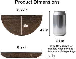 Elegant Half Floating Wood Wall Shelves for Living Room and <b>Wardrobe</b>-Modern Home Decor Storage - Product Image 3