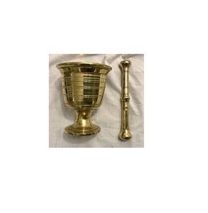 Vente chaude mortier et pilon en laiton ustensiles de cuisine utiliser mortier et pilon en laiton massif prix bon marché traditionnel - Product Image 6
