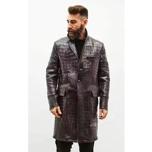 Vêtement de moto unisexe réversible imperméable en cuir véritable embossé serpent, coupe ajustée, automne-hiver, vente en gros DYNEGO APPARELS - Product Image 3