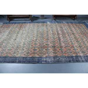 Tapis vintage surdimensionné 6,4 x 12,3 pieds, motif plantes et arbres bleus, tapis turc - Product Image 3