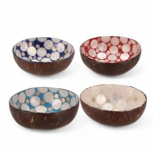 Tazón de Coco Estilo Bohemio Hecho a Mano con Incrustaciones de Nácar, Patrón y Forma Personalizados al por Mayor, de Vietnam - Product Image 1