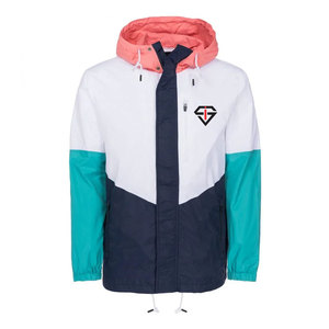 Custom OEM Service High Quality Men's Stand Collar Nylon Hooded Breathable Windproof Waterproof <b>Windbreaker</b> Jacket <b>Vintage</b> Retro - Product Image 1
