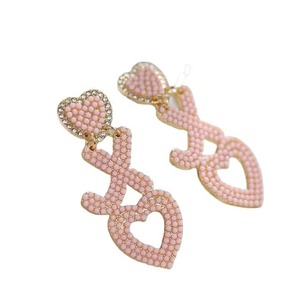 Handcrafted Custom Gameday <b>Football</b> Seed Beaded Drop <b>Earrings</b> Unique Designs in Team Colors - Product Image 3