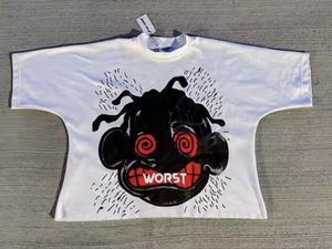 Camiseta recortada de gran tamaño para hombre, Camiseta de algodón pesado con cuello grueso y estampado personalizado con estampado de logotipo - Product Image 4