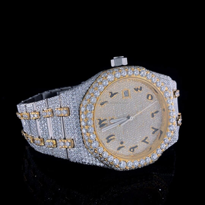 Reloj automático de lujo totalmente helado VVS Clarity Lab crecido CVD Diamond Acero inoxidable esfera romana calendario mecánico reloj de marca - Product Image 1