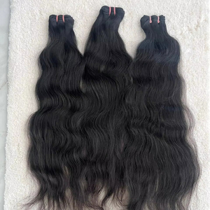 Direct indien usine teint blanchi brésilien cambodgien Remy vierge cheveux ondulés trame Extensions de couleur claire Style de vague - Product Image 1