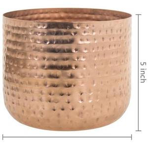 Maceta de cobre y Metal grande de estilo martillado moderno, versátil, para interiores y exteriores, a prueba de fugas, maceta de hierro, diseño de jardín para guardería - Product Image 6