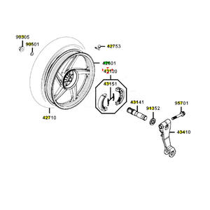 Plaquettes de frein à tambour arrière Kymco Agility People & Movie Vivio 00158047 en métal - Product Image 1