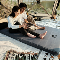Matelas de camping gonflable imperméable, 10 cm d'épaisseur, mousse double, 132x200 cm, éponge haute résilience, valve 360°, léger, 1-2 personnes