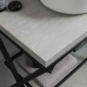 Meuble de salle de bain sur pied Madeira 80 cm, design industriel moderne, ensemble de salle de bain - Product Image 3