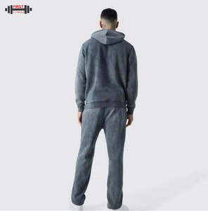 2025 Wholesale Winter Men's Acid Wash <b>Tracksuit</b> Custom Logo OEM Service 100% Cotton Windproof Heavyweight - Product Image 6