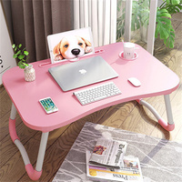 Bureau d'ordinateur pliable et extensible pour lit, surface en bois, multifonctionnel, pour dortoir et usage domestique