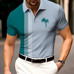 Camiseta Polo con Cremallera para Hombre, Tops Estampados Gráficos, Notas Musicales, Manga Corta Ligera, Ropa con Cremallera, Moda Casual - Product Image 1