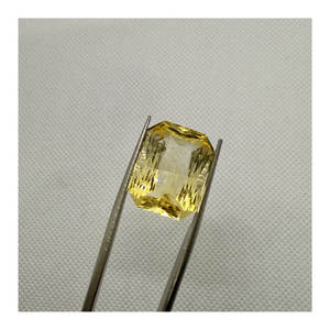 Moissanite suelto facetado corte esmeralda zafiro amarillo natural sin calentar al por mayor calidad excepcional - Product Image 1