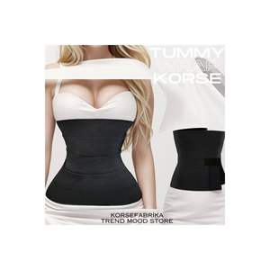 Corset gainant unisexe noir de 4 m de long et 10 cm de hauteur, effet sablier, avec design tissé fin et compact - Product Image 3