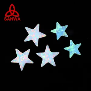 Synthetische Fashion Opal Charm Star Vorm Dubbele Platte Fabriek Directe Prijs Voor Zilveren Ring Ketting Armband Hanger Sieraden