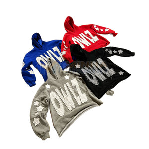 Sweat-shirt à capuche pour homme avec broderie usée, coupe décontractée, streetwear, pour un usage quotidien, léger, sweat-shirt à capuche pour homme avec broderie usée - Product Image 1