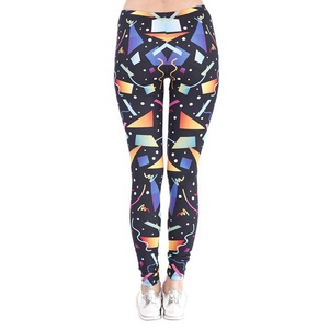 Venta al por mayor de mallas de sublimación para las mujeres Fitness Yoga desgaste ropa deportiva Leggings mujeres de cintura alta pantalones ajustados - Product Image 3