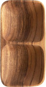 Plateau en bois 2 sections plateau décoratif marron support de pièce maîtresse Vintage plateau de pouf de ferme pour la cuisine - Product Image 2