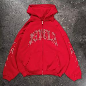 Sweat à capuche décontracté uni zippé OEM vente en gros de vestes à capuche avec fermeture éclair complète, poche kangourou, fournisseur de sweats à capuche en coton confortables - Product Image 2