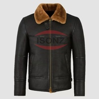 Veste en cuir mouton sur mesure Marron Hommes Veste en cuir fourrure d'agneau