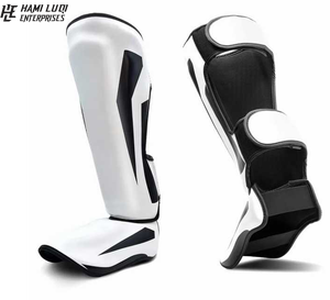Protections de tibia professionnelles pour hommes en cuir épais, protections de combat Muay Thai, vente en gros, protection MMA - Product Image 1