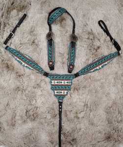 Lujo personalizado Premium Western Horse Headstall cuello de pecho alta calidad equitación ecuestre cuero diamantes de imitación hechos a mano personalizados - Product Image 1