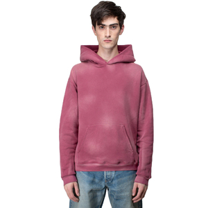 Custom Vintage Oversized Hoodie with Acid Washed Distressed Design Streetwear Thermal with Logo Plain Dyed for Winter - Product Image 1