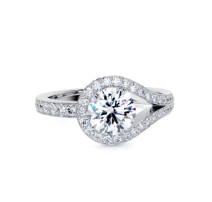 10k jaune Rose blanc or laboratoire cultivé diamant mariage et bague de fiançailles pierre taillée ronde pour les cadeaux et les fêtes plaquées or - Product Image 1