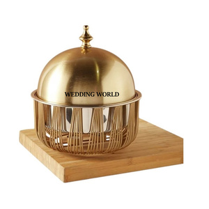 Metal Hotpot <b>Mirror</b> Polished New Luxury Casserole Hot Selling Hammered Finished Home Ware <b>Tabletop</b> Metal Food Warmer - Product Image 3